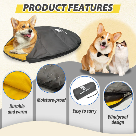 Cosy Adventures Foldable Hooded Pet Sleeping Bag Outdoor & Home