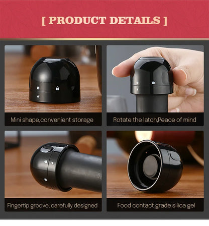 Airtight Wine & Champagne Preservation Stopper – Vacuum Seal Accessory