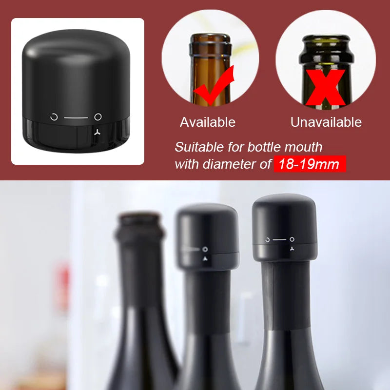 Airtight Wine & Champagne Preservation Stopper – Vacuum Seal Accessory