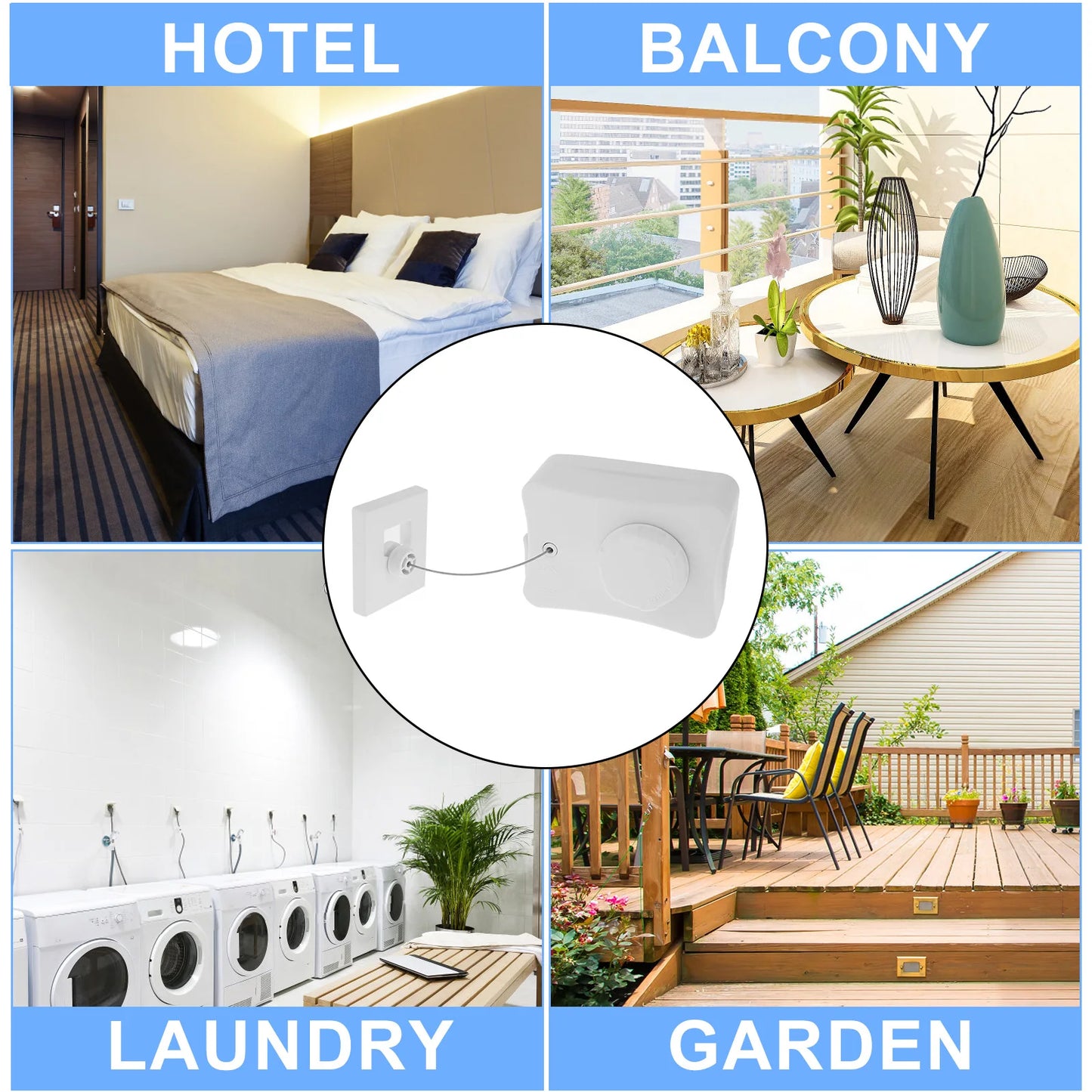 5M Retractable Wall-Mounted Clothesline – Invisible, Durable & Space-Saving for Easy Drying