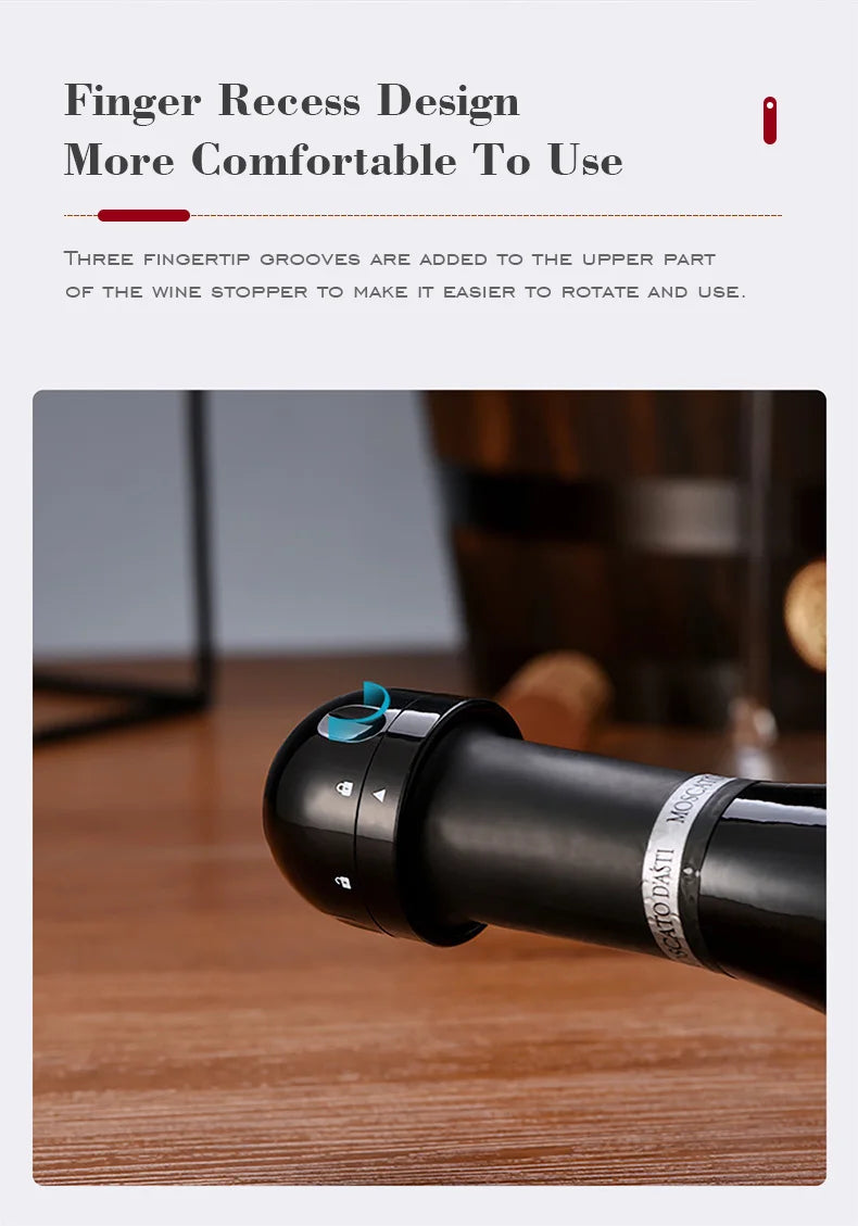 Airtight Wine & Champagne Preservation Stopper – Vacuum Seal Accessory