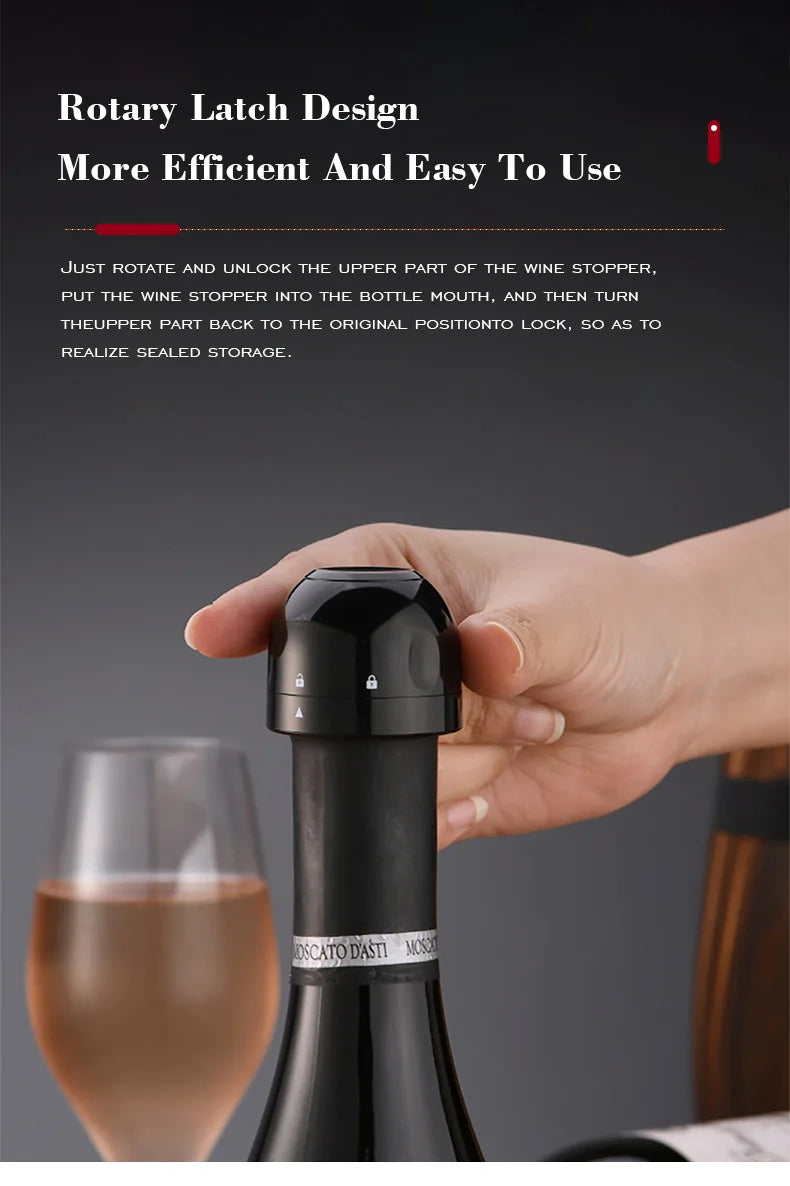 Airtight Wine & Champagne Preservation Stopper – Vacuum Seal Accessory