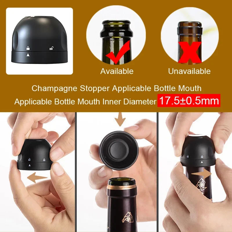 Airtight Wine & Champagne Preservation Stopper – Vacuum Seal Accessory