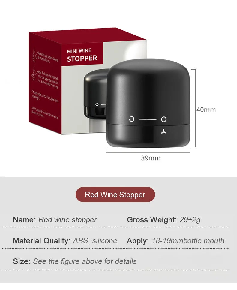 Airtight Wine & Champagne Preservation Stopper – Vacuum Seal Accessory